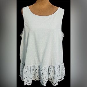 Adyson Parker Blue Mist Eyelet Hem Blouse